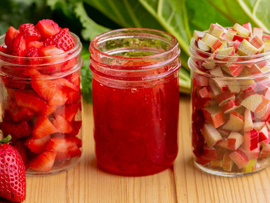 STRAWBERRY RHUBARB JAM (discontinued sept 1st) image 0